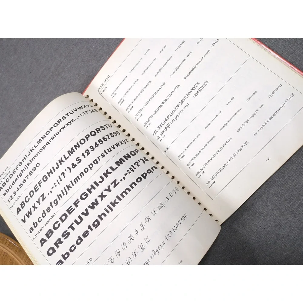 1966 Type & Lettering William Longyear‎  VTG Revised 4th Edition Spiral Bound HC